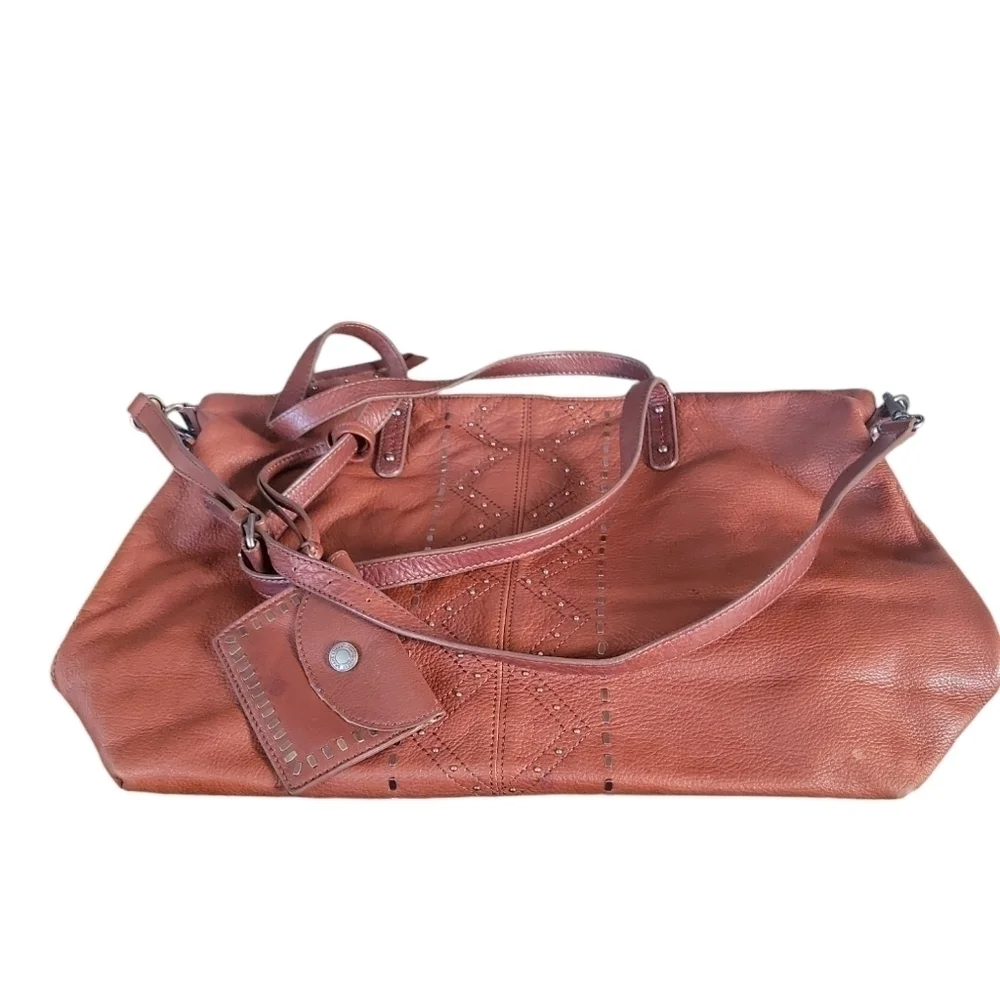 Lucky Brand Brown Leather Dixie Crossbody Tote Hobo Shoulder Bag